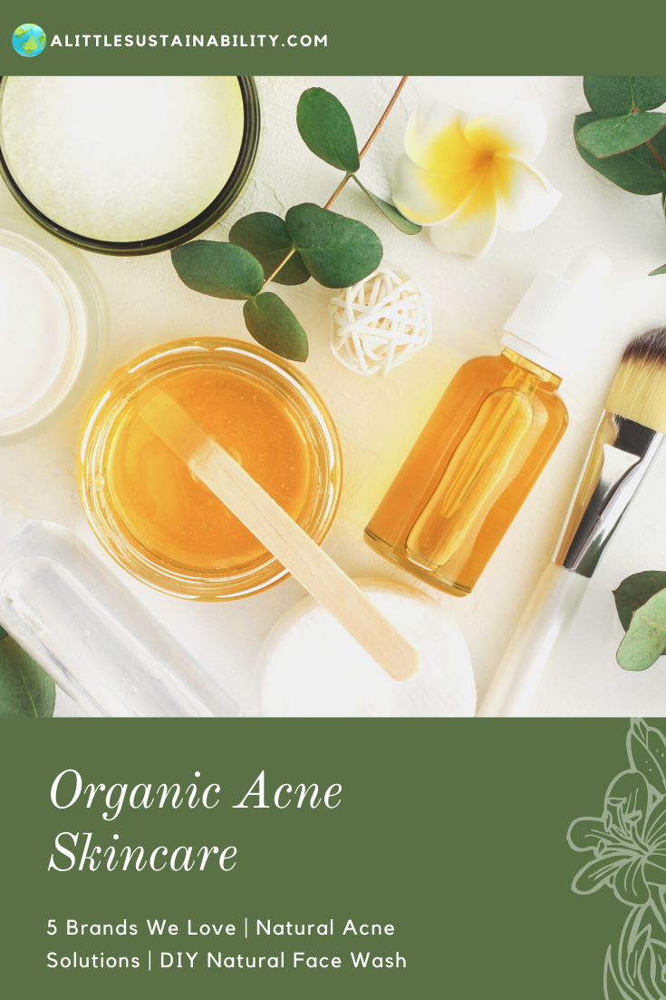 All about organic acne skincare. 5 brands we love that are organic and have great acne products. Plus, natural acne skincare solutions, and DIY acne cleansers. #organicskincare