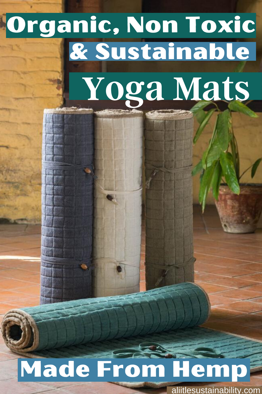 Hemp yoga mats are perfect for those living a zero waste lifestyle. Hemp yoga mats are non toxic and eco-friendly. These organic mats are ideal for gentle yoga practices, outdoor yoga, and yoga on carpet. Hemp is one of the most eco-friendly materials there are and you can get any of these yoga mats on Etsy. Learn more at www.alittlesustainability.com