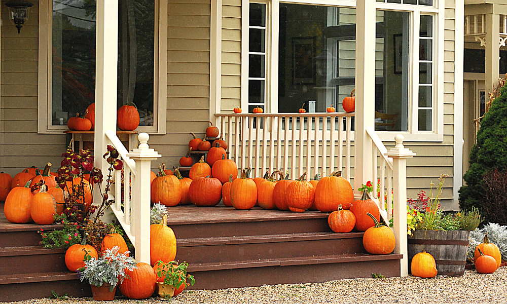 pumpkin on porch